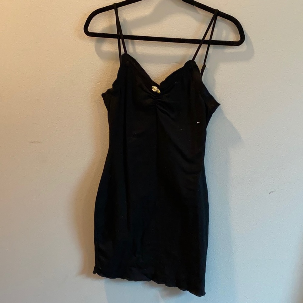 black mini dress
